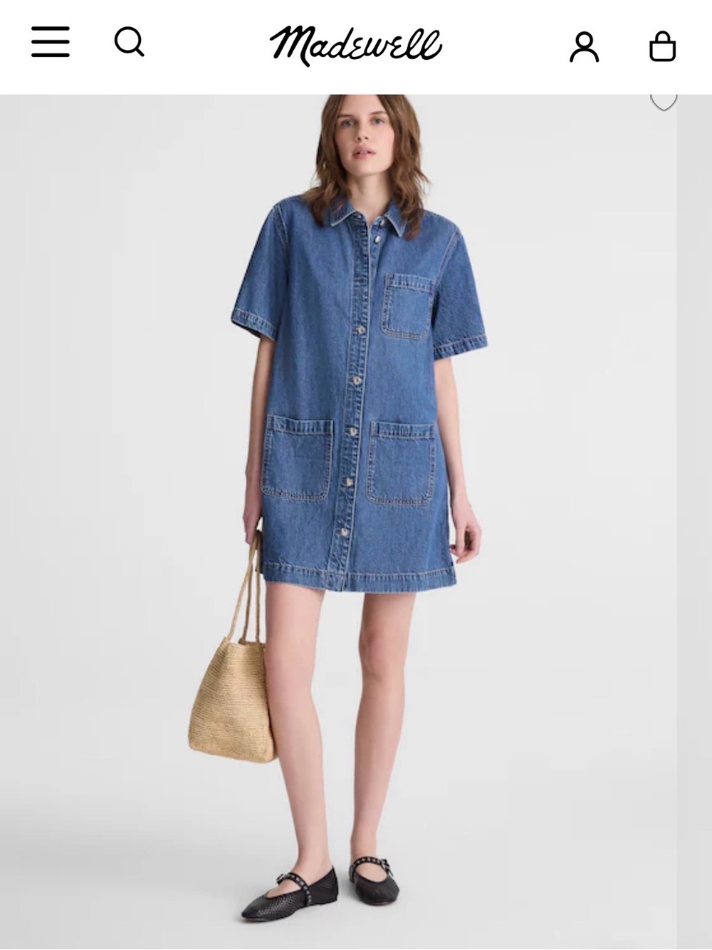 Madewell Denim Shirt Dress - Blue (never worn just tried on)